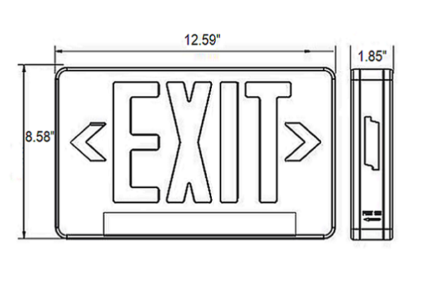 Raycos Architectural Combo Exit Sign 3W, 120-277V - RY-EX-COMBO-R