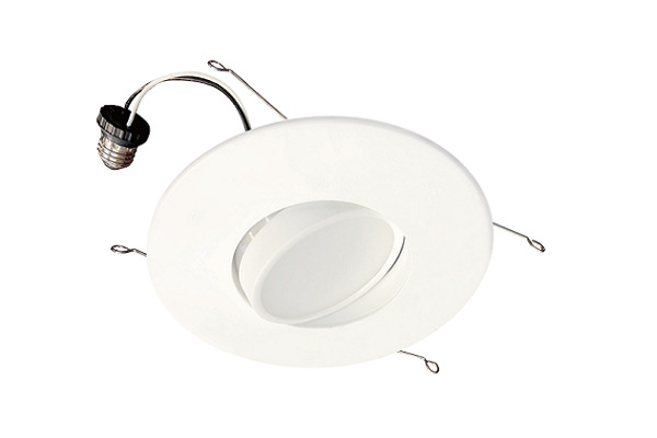 Raycos 6″ Gimbal Led Trim NC Housing 15W, 2700K/3000K/3500K/4000K/5000K, 120V - RY-6R-GIMBAL-5CCT