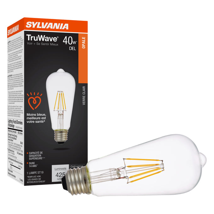 SYLVANIA LED ST19 Lamp 5W 2700K Clear E26 – LED5ST19DIM927CL13YTLRP
