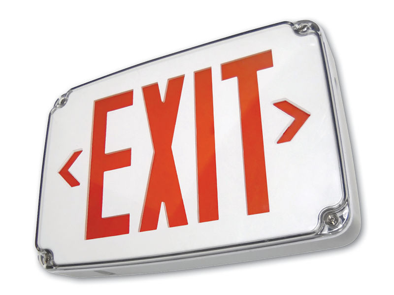 Westgate Wet Location Exit Sign 3.2W, 120-277V - XT-WP-1RB-EM