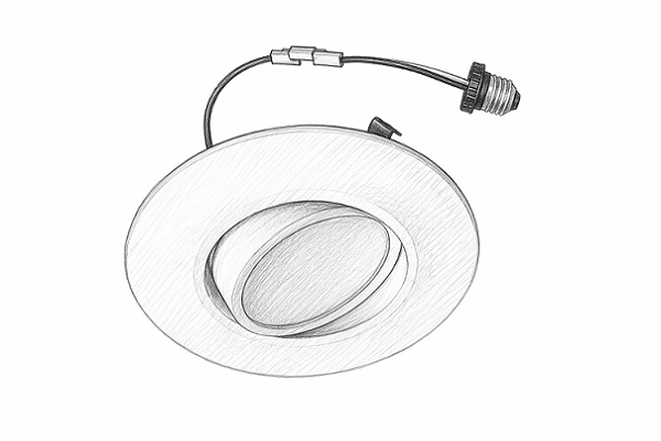 Raycos 4″ Gimbal Led Trim NC Housing 9W, 2700K/3000K/3500K/4000K/5000K, 120V - RY-4R-GIMBAL-5CCT