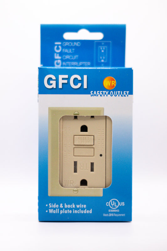 15 Amp GFCI Outlet – Tamper & Weather Resistant – Ivory