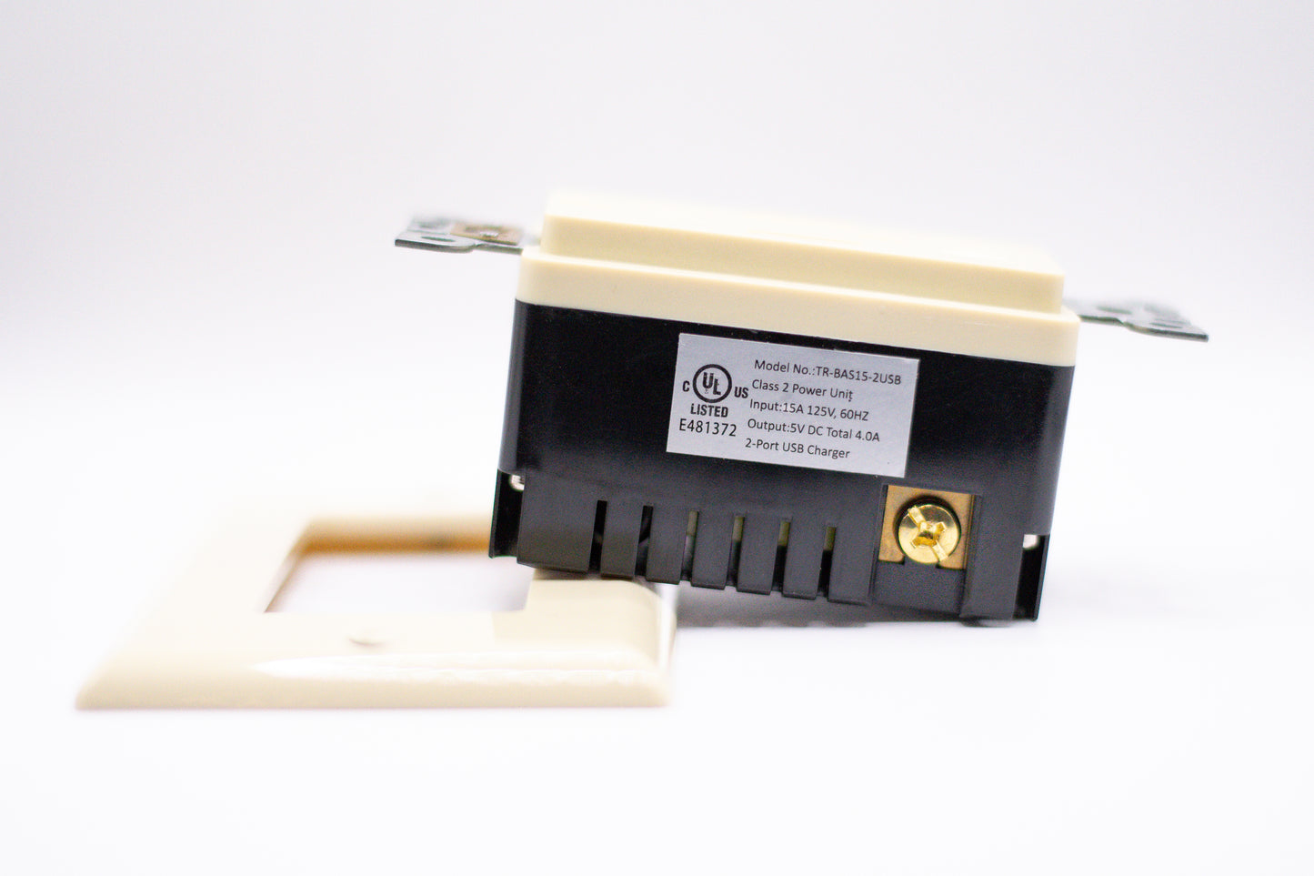 15A USB GFCI Outlet – Tamper Resistant – Almond