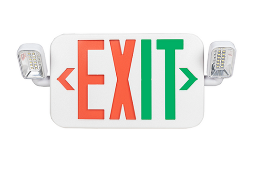 Raycos Indoor Combo Exit Light / Battery 4.8W, 120-277V - RY-EX-COMBO-W