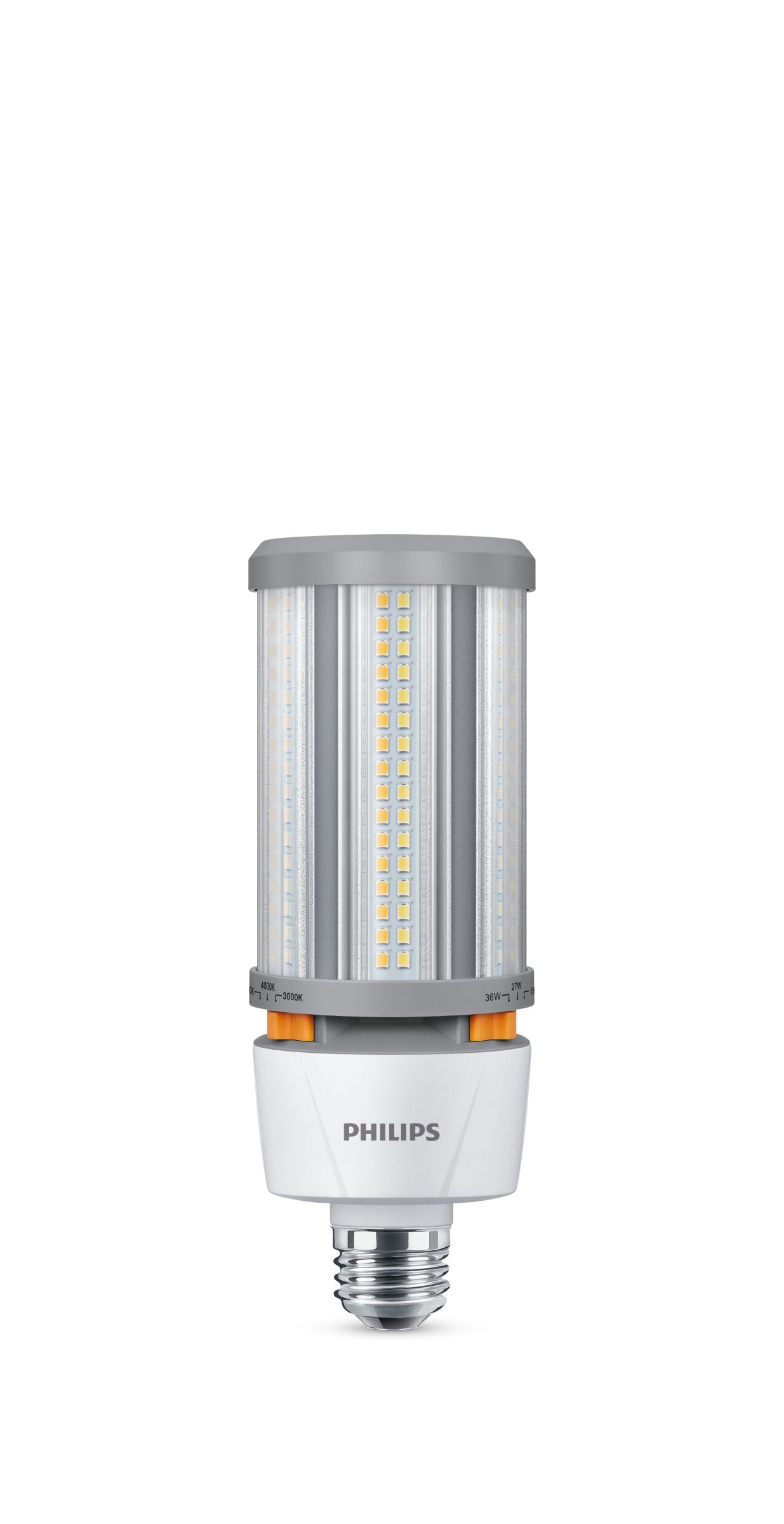 Philips LED Corn Cob Lamp 36W/27W/18W, Selectable 3000K/4000K/5000K, E26 Base, 120-277V – 36-27-18CC/LED/3PW/3CCT/E26 BB