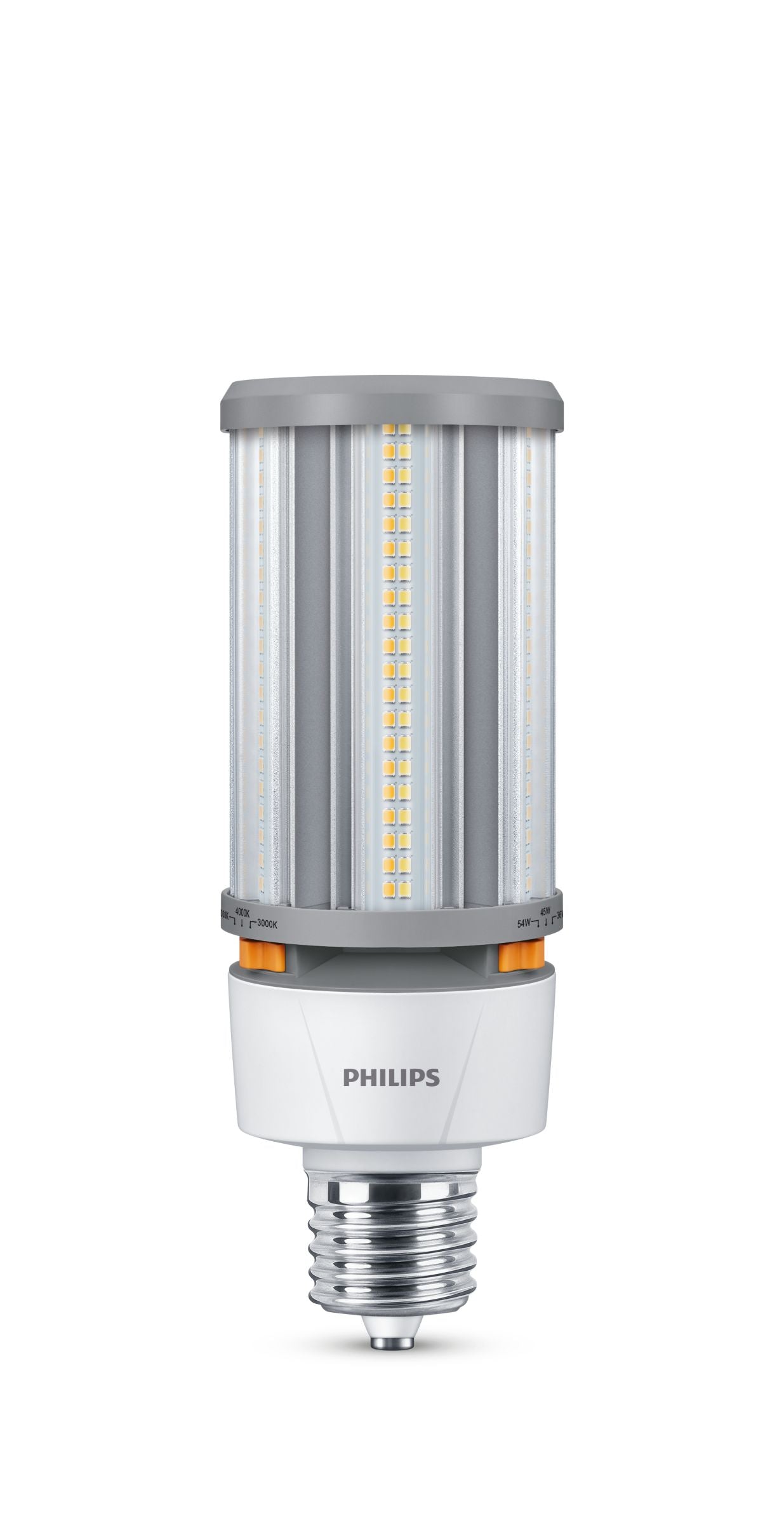 Philips LED Corn Lamp 54W/45W/36W, Selectable 3000K/4000K/5000K, EX39 Base, 120-277V – 54-45-36CC/LED/3PW/3CCT/EX39 BB