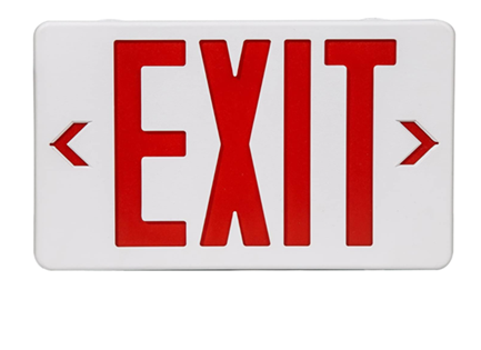 Raycos Red Exit Sign/Emergency Battery 1.0W, 120-277V - RY-EXS01-RED