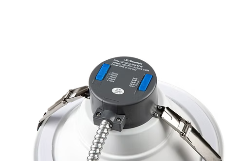Etherium NuGem Select™ 6” LED Commercial Downlight, 30W Max, 5-Watt & 5-CCT Selectable, 120-277V, White – ETH-CDL6-30W-5CW