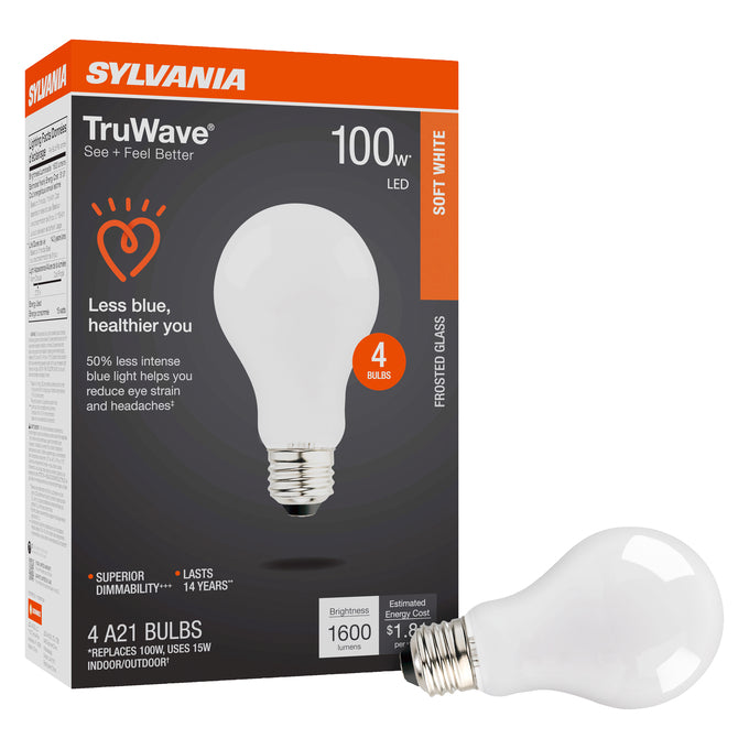 SYLVANIA LED A21 Lamp 15W 2700K Frosted E26 – LED15A21DIMO92713YTLRP