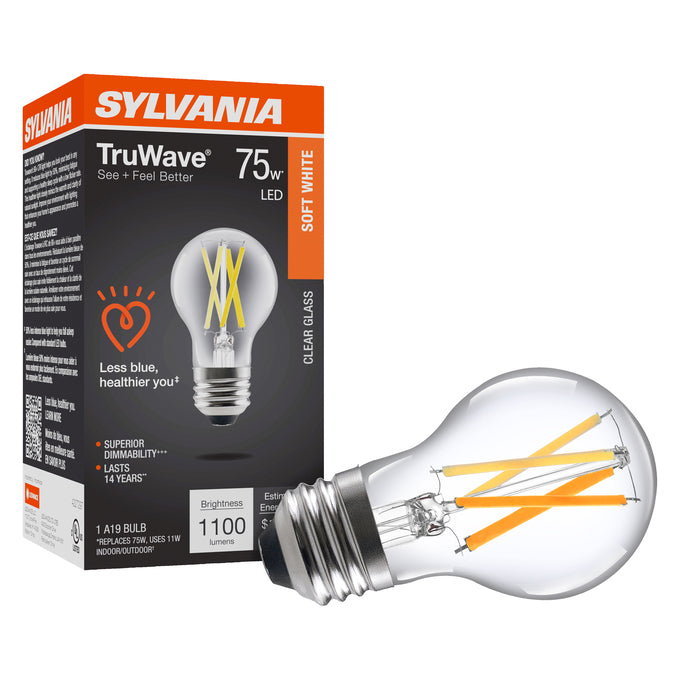 SYLVANIA LED A19 Lamp 11W 2700K Clear E26 – LED11A19DIMCL92713YTLRP