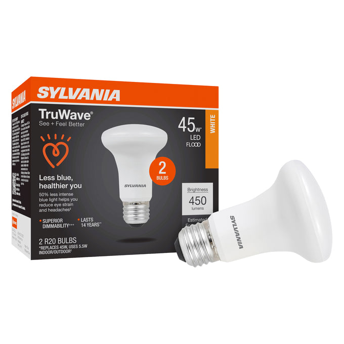 SYLVANIA LED R20 Lamp 5.5W 3000K E26 – LED5.5R20DIM930TLRP2