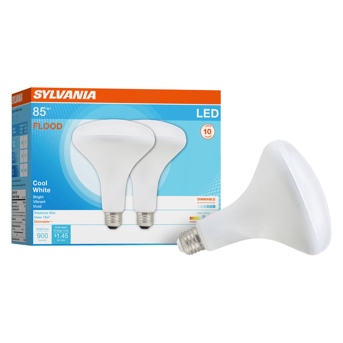 SYLVANIA LED BR40 Lamp 12W 4000K E26 – LED12BR40DIM84010YVRP2