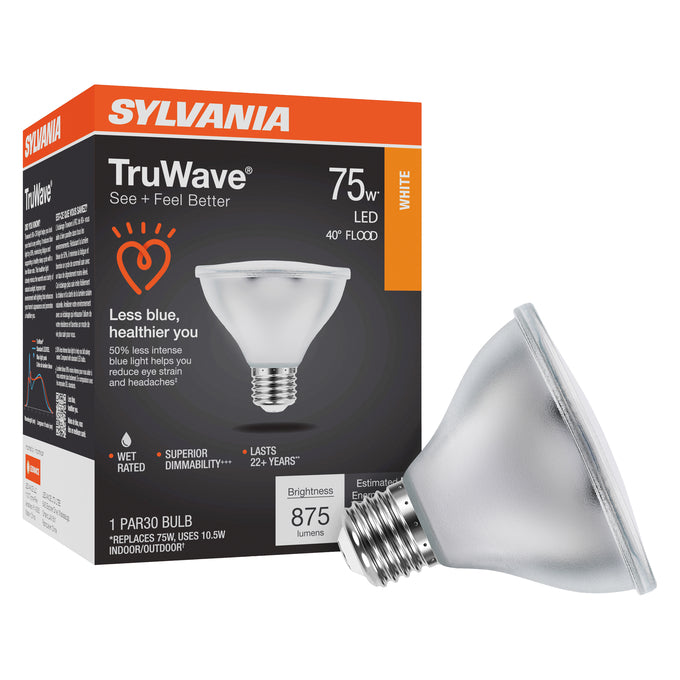 SYLVANIA LED PAR30 Lamp 10.5W 3000K Flood 40° E26 – LED10.5PAR30DIM930TLFL40GLRP