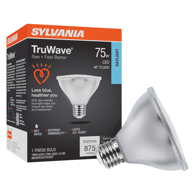 SYLVANIA LED PAR30 Lamp 10.5W 5000K Flood 40° E26 – LED10.5PAR30DIM950TLFL40GLRP