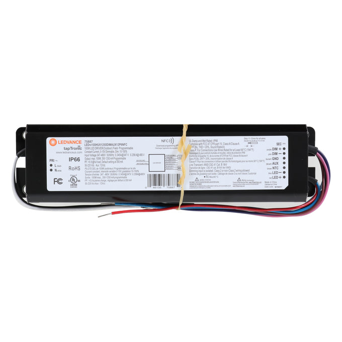 LED Driver - 277-480V - 350-1250mA, 100W, 0-10V Dimmable - LEDrv100HUV1250DIMAUX12P6NFC