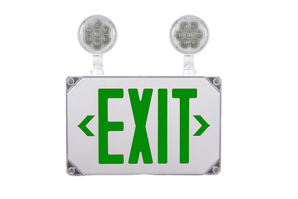 Raycos Outdoor Exit Combo / 90 Min Battery 4.6W, 120-347V - RY-EX-COMBO-WET-G