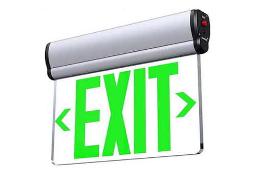 Raycos Green Edge Lit Exit Sign 4.8W, 120-277V - HY-3G