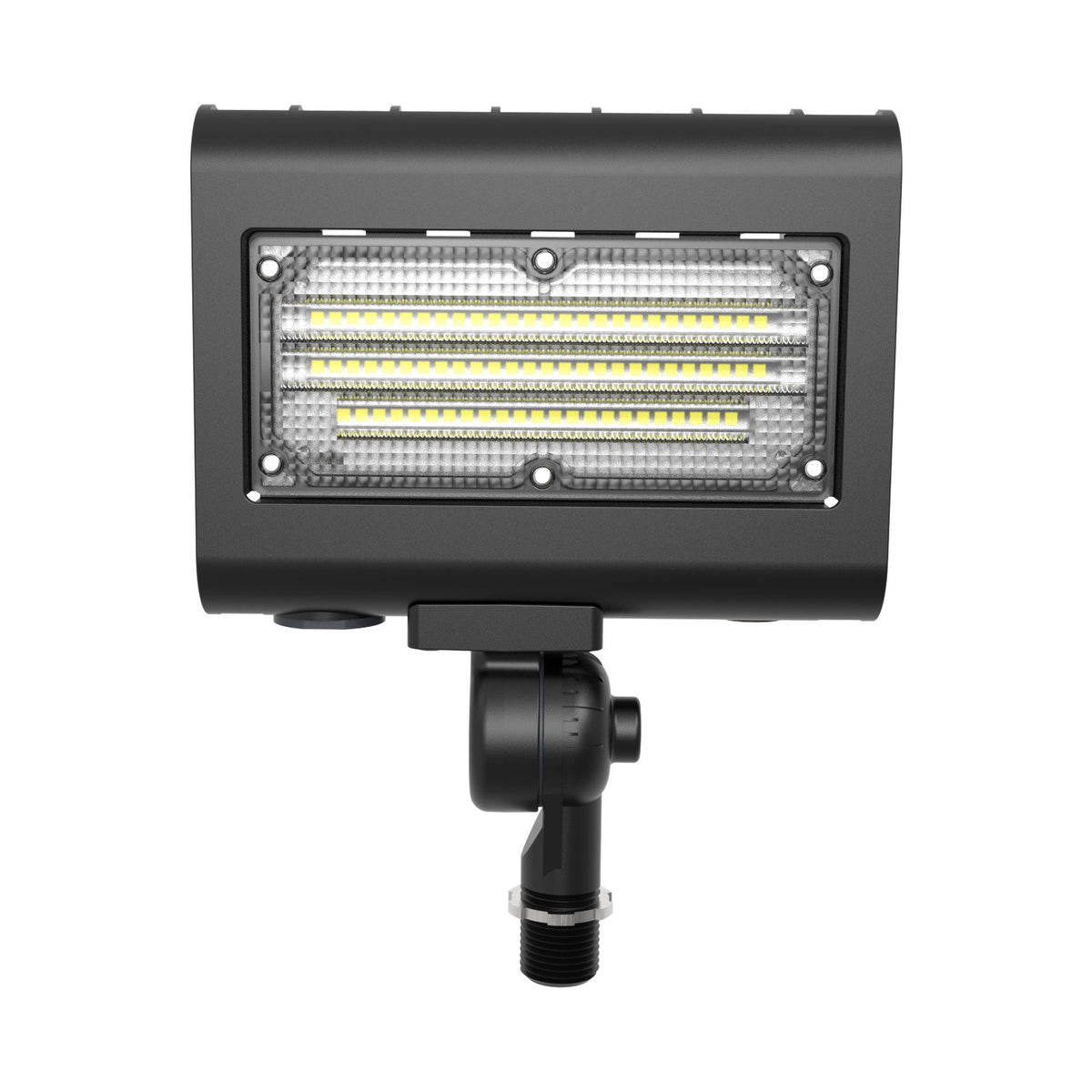 Westgate Black Small LED Flood Light with Photocell Power and CCT Adjustable 10W/20W/30W, 120-277V, 3000K/4000K/5000K/5700K - LFX-SM-10-30W-MCTP-KN-BK-P