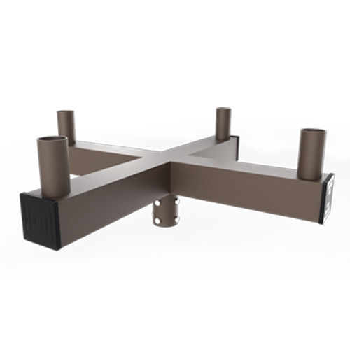Portor Large Quad Vertical Round Pole Tenon Bracket PT-AL-P-VRT2-4-LG