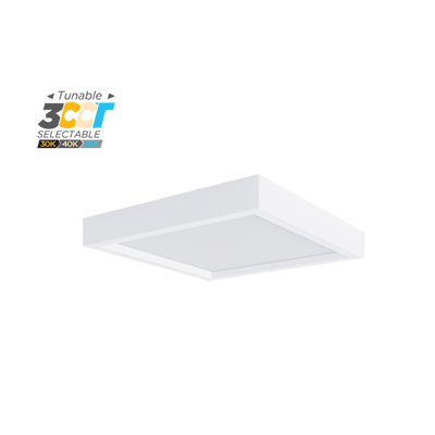Portor 5″ Square Surface Mount Downlight, 10W, 30K/40K/50K, 120V - PT-DLSM-S-5I-10W-3CCT
