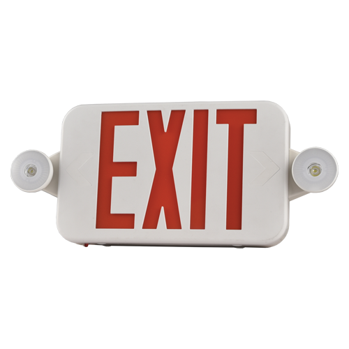 Portor Bi-Color Round Exit Sign and Emergency Light Combo 2W, 120-277V - PT-EXL-C-R