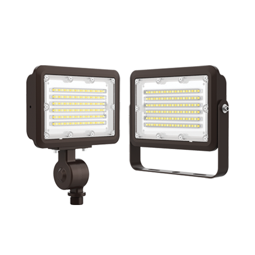 Portor Mini Flood Light 30W, 3000K/4000K/5000K, 120-277V, Includes Knuckle + U-Bracket Mounts – PT-FLM2-30W-3CCT