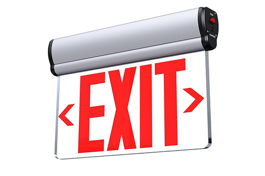 Raycos Red Edge Lit Exit Sign 4.8W, 120-277V - HY-3R